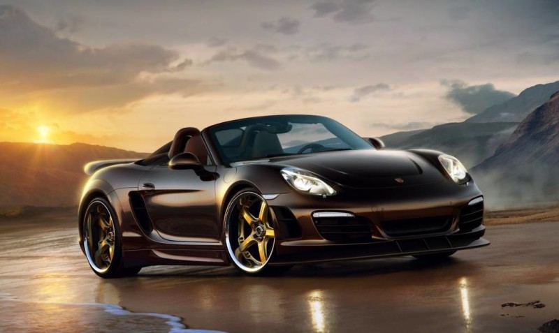 porsche carrera gt roadster in the mountainы