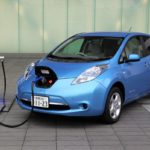 photo of the nissan leafs on the charging station